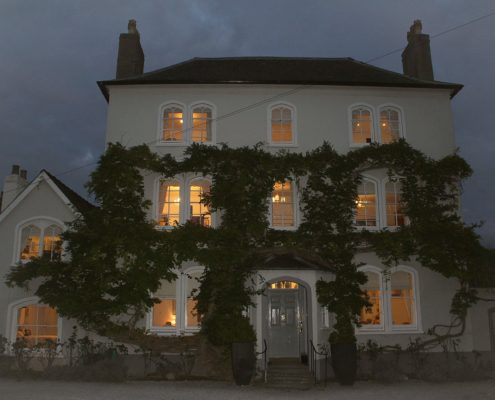 Parade House entrance by night at Parade House in Monmouth Parade House entrance by night at Parade House in Monmouth