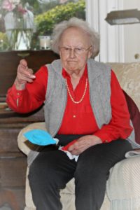 Resident taking part in activities at Parade House in Monmouth