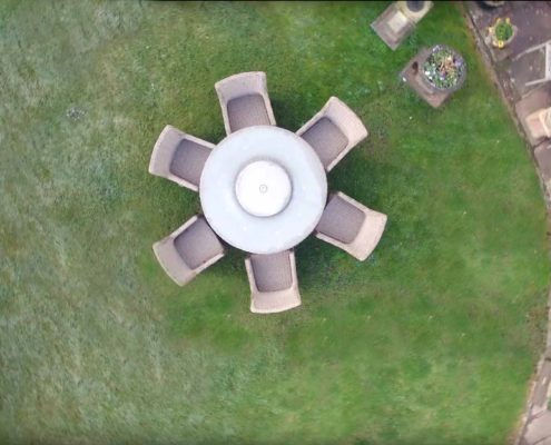 Ariel view of the beautiful gardens at Parade House in Monmouth Ariel view of the beautiful gardens at Parade House in Monmouth