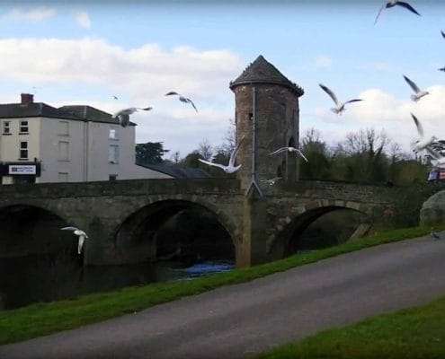 Parade House in Monmouth - Monnow Bridge in Monmouth, Wales, is the only remaining fortified river bridge in Great Britain Parade House in Monmouth - Monnow Bridge in Monmouth, Wales, is the only remaining fortified river bridge in Great Britain